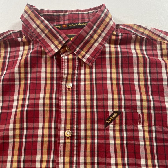 Ecko Unlimited Other - Ecko Unltd Plaid Shirt Mens Large Red Short Sleeve Cotton Button Down Casual